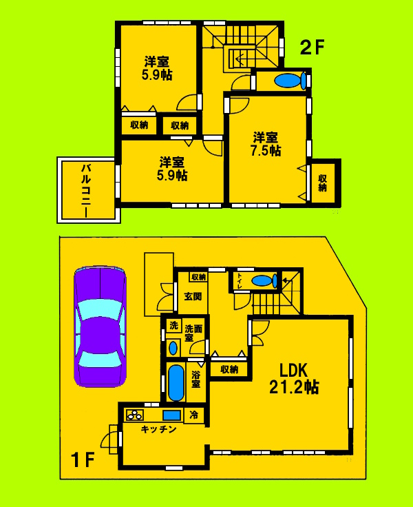 ゆとりある室内空間と生活動線にこだわった間取りです♪