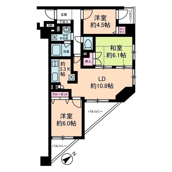 6階の間取り図