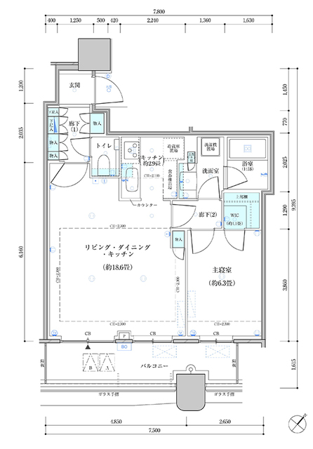 6階の間取り図