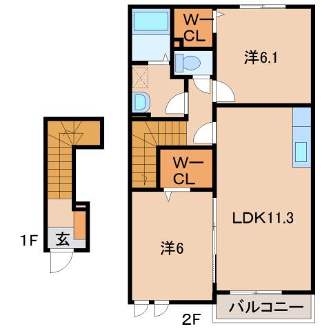 2階の間取り図