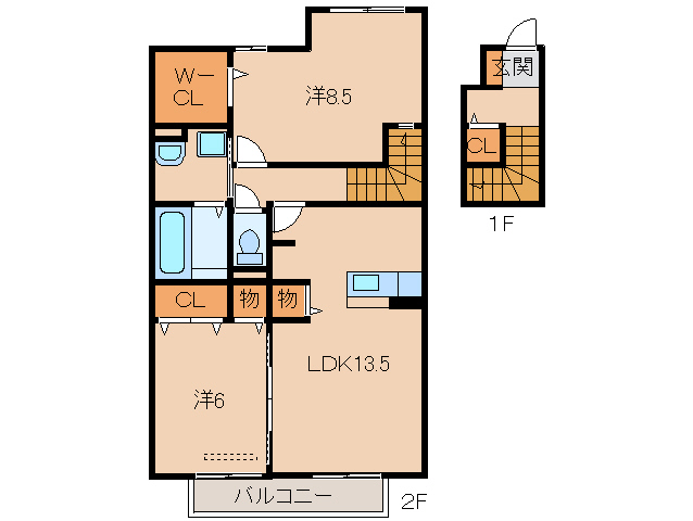 2階の間取り図