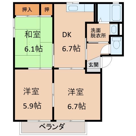2階の間取り図