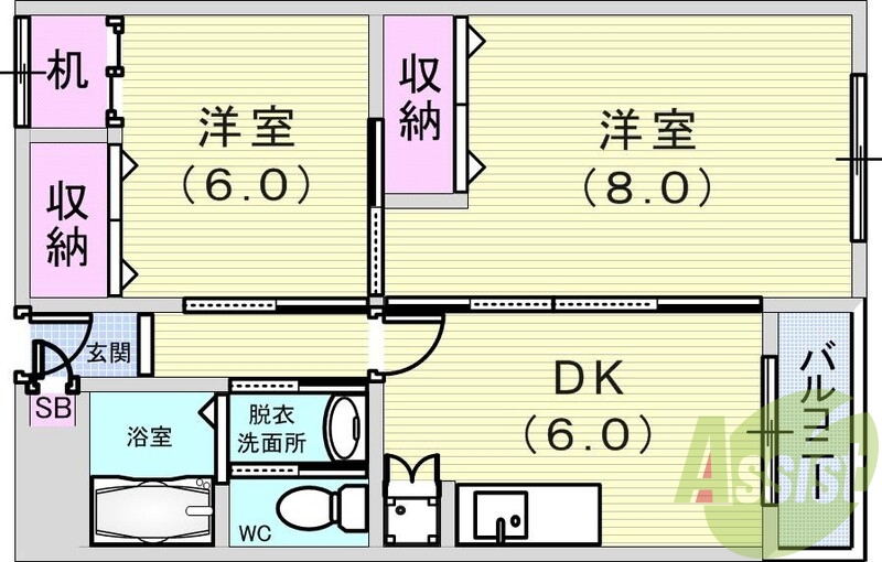 2階の間取り図