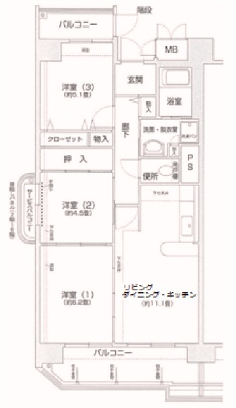 2階の間取り図