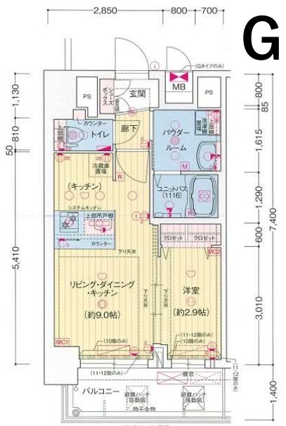 11階の間取り図