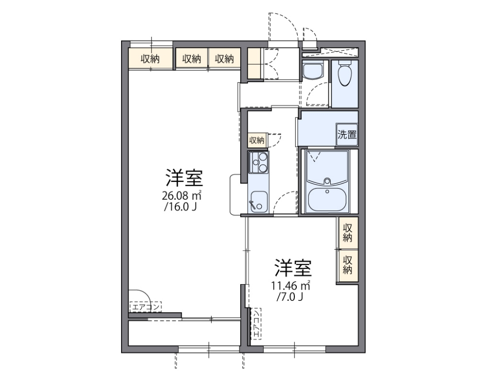 代表的な間取のため実際の間取とは異なる場合があります