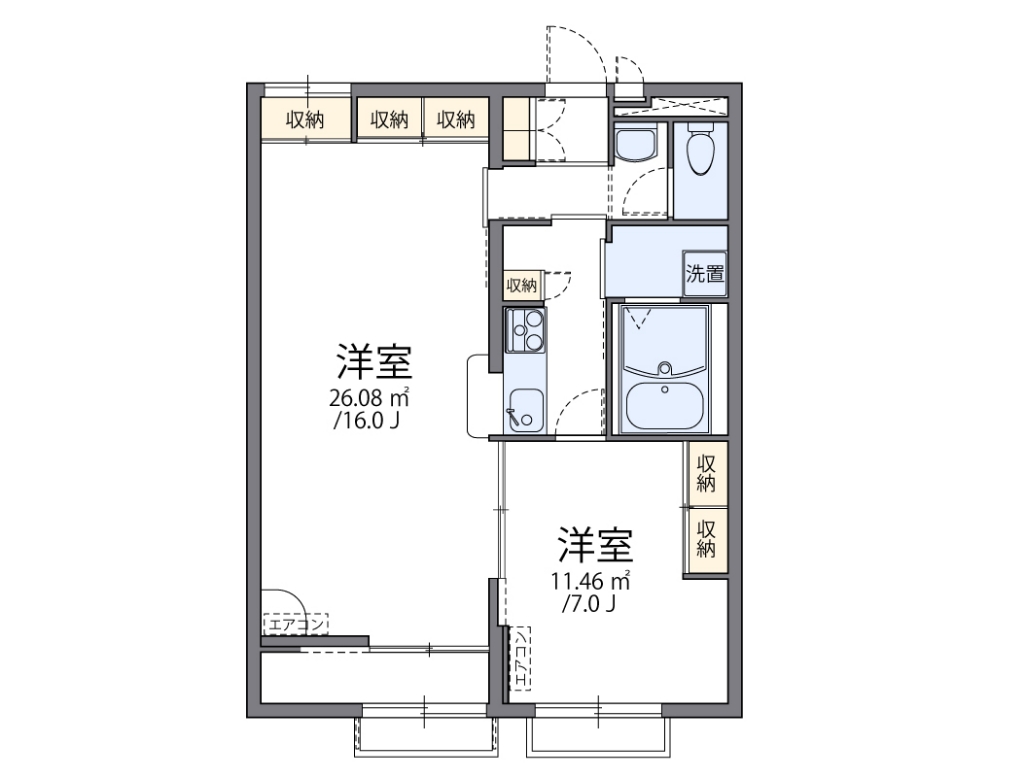 代表的な間取のため実際の間取とは異なる場合があります