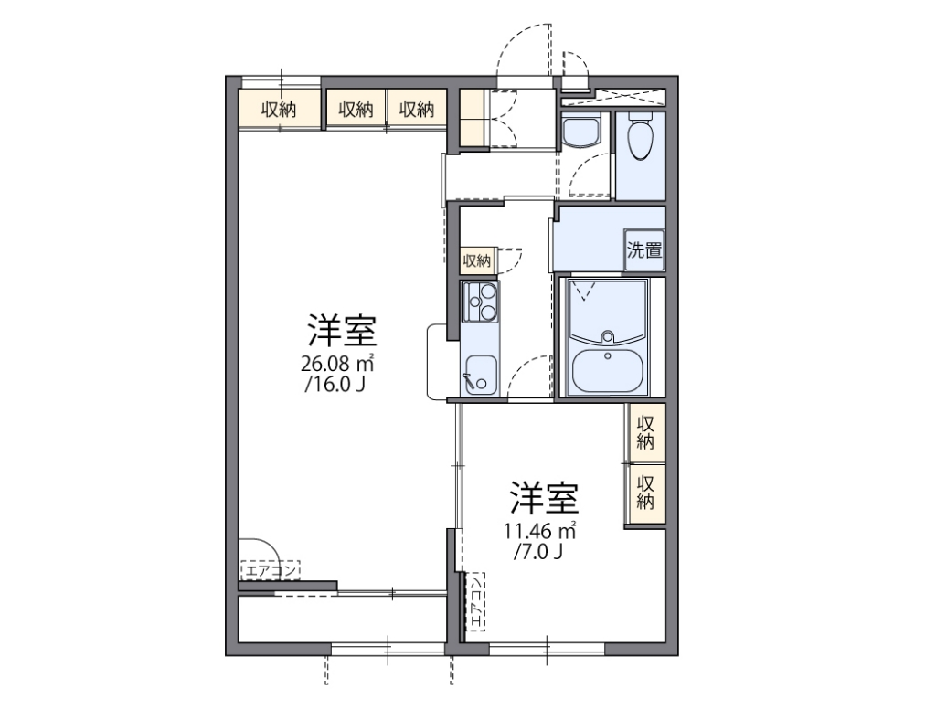 代表的な間取のため実際の間取とは異なる場合があります