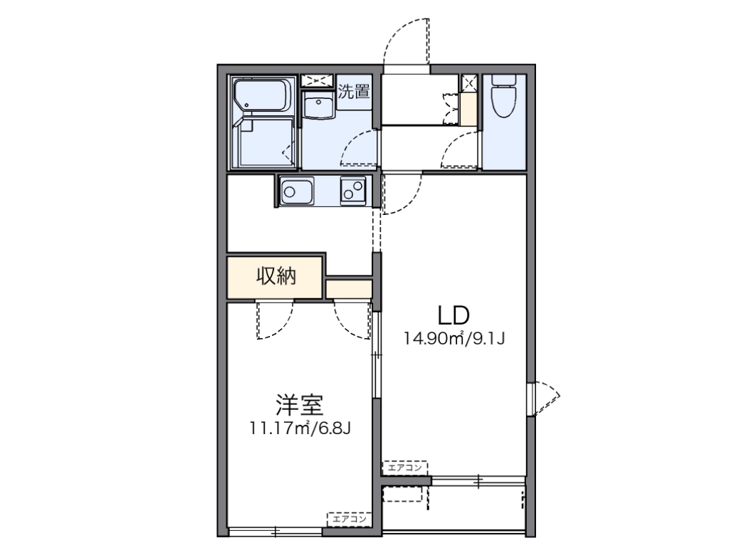 代表的な間取のため実際の間取とは異なる場合があります
