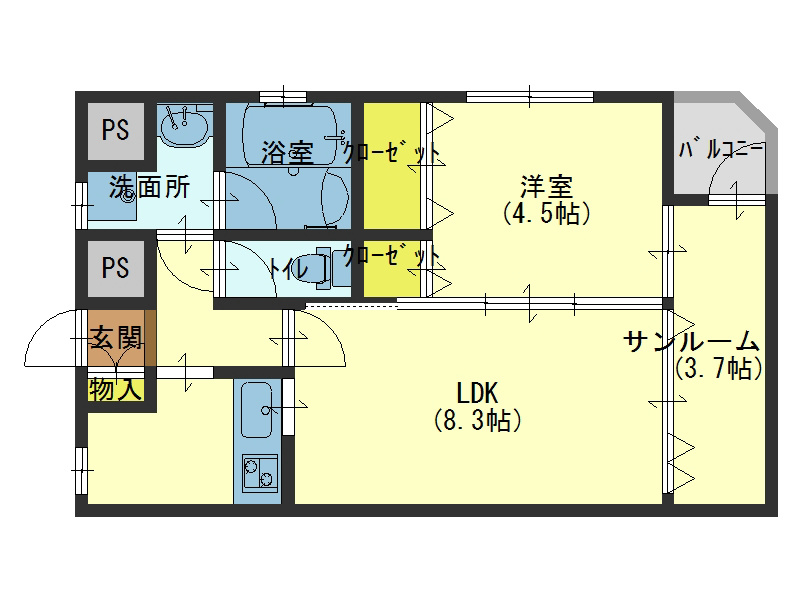 サンルームを開口すれば広々♪