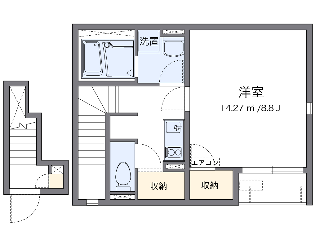 代表的な間取のため実際の間取とは異なる場合があります