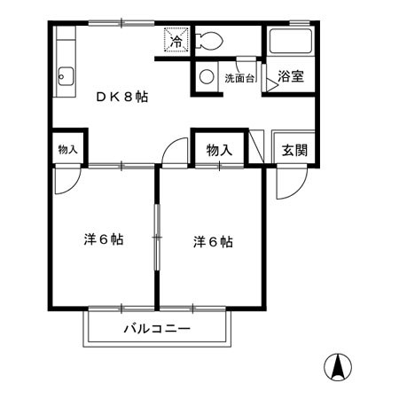 コーポみどり※反転間取り