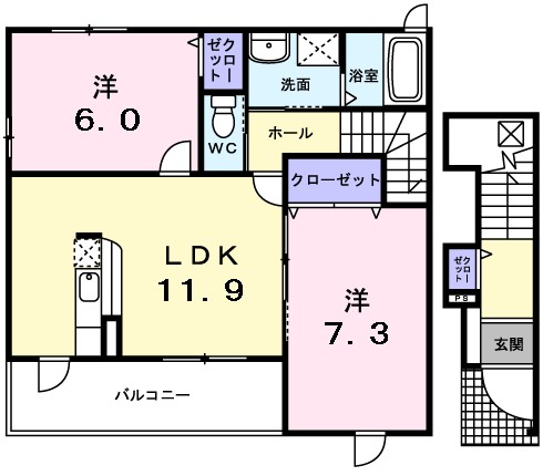 2階の間取り図