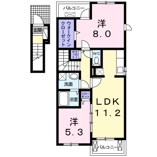 2階の間取り図