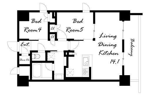 間取りは反転タイプ
