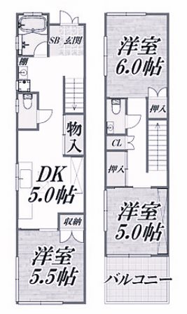 -階の間取り図