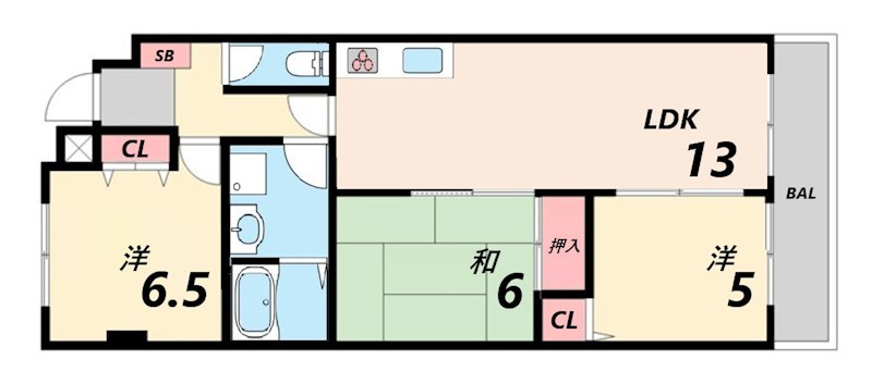 6階の間取り図