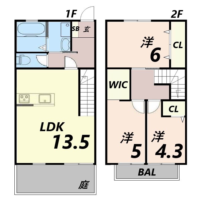 2階の間取り図