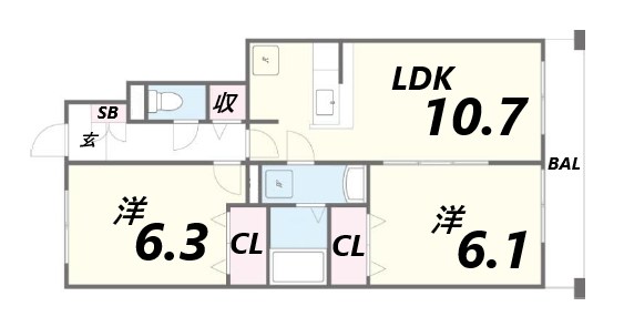 1階の間取り図