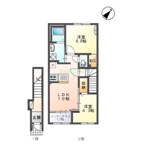 2階の間取り図