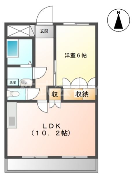 実際のお部屋は反転間取りです。